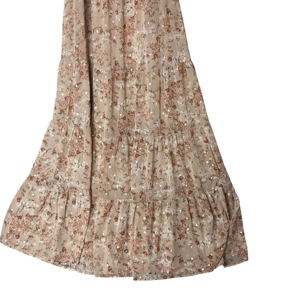 Audrey Parks For Francesca's Smocked Dress M Puff Sleeve Cottage Romantic Floral - Picture 7 of 9